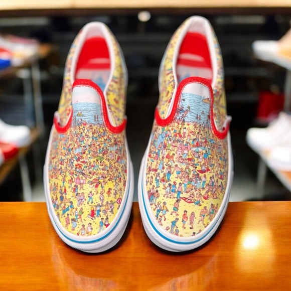 Other - Vans X Where's Waldo? Slip-On Kid's Sneakers Find Steve Beach Design Sz Kids 3